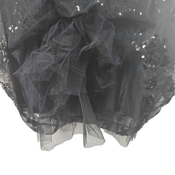 Simone Rocha Black Fit & Flare Tulle Sequin Party T-Shirt Dress PLUS SIZE (UK10) - Picture 4 of 8